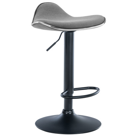 Tabouret de bar Shanghai, tissu noir gris clair
