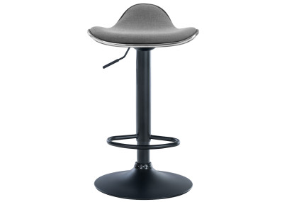 Tabouret de bar Shanghai, tissu noir/gris clair