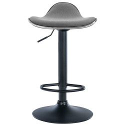 Tabouret de bar Shanghai, tissu noir gris clair