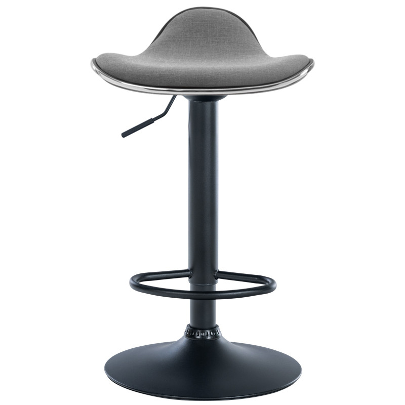 Tabouret de bar Shanghai, tissu noir/gris clair