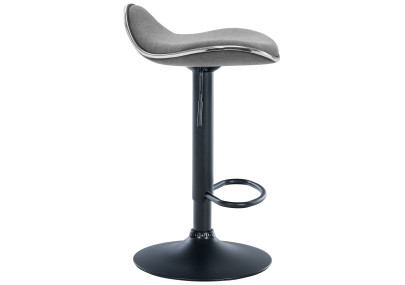 Sgabello da bar Shanghai, tessuto nero/grigio chiaro