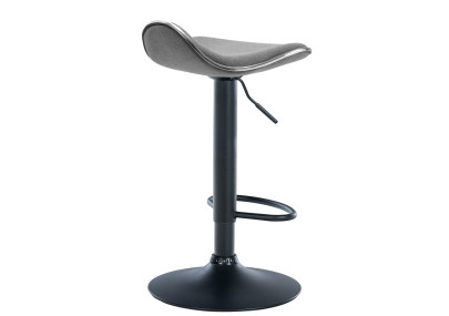 Tabouret de bar Shanghai, tissu noir/gris clair