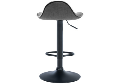 Tabouret de bar Shanghai, tissu noir/gris clair