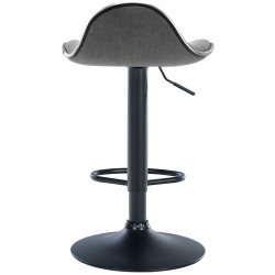 Tabouret de bar Shanghai, tissu noir/gris clair