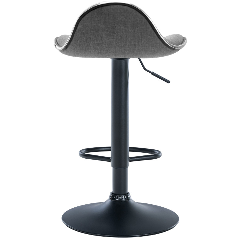 Tabouret de bar Shanghai, tissu noir gris clair