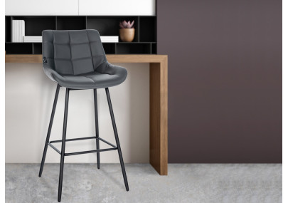 Sgabello da bar Weston, similpelle, grigio