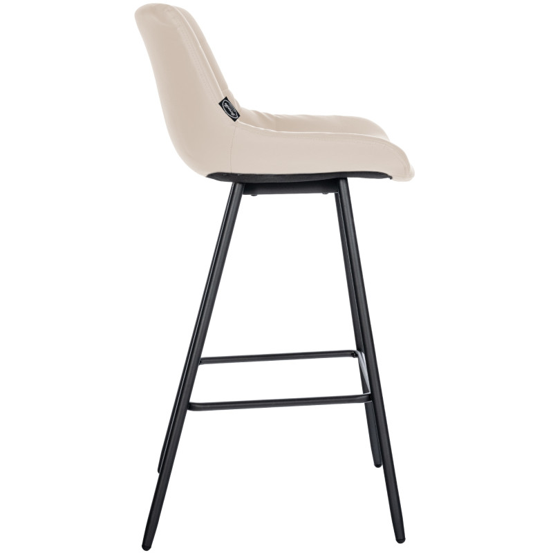 Tabouret de bar Weston en similicuir crème