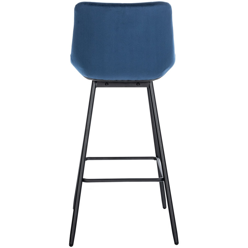 Tabouret de bar Weston en velours bleu