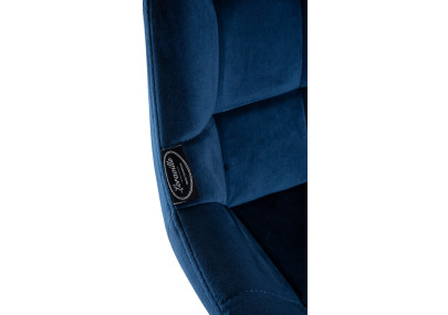 Sgabello da bar Weston in velluto blu