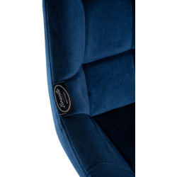 Sgabello da bar Weston in velluto blu