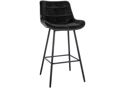 Taburete de bar Weston de terciopelo, negro