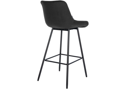 Taburete de bar Weston de terciopelo, negro