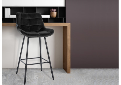 Tabouret de bar Weston en velours noir