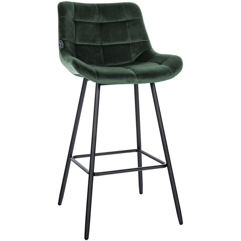 Tabouret de bar Weston en velours vert foncé