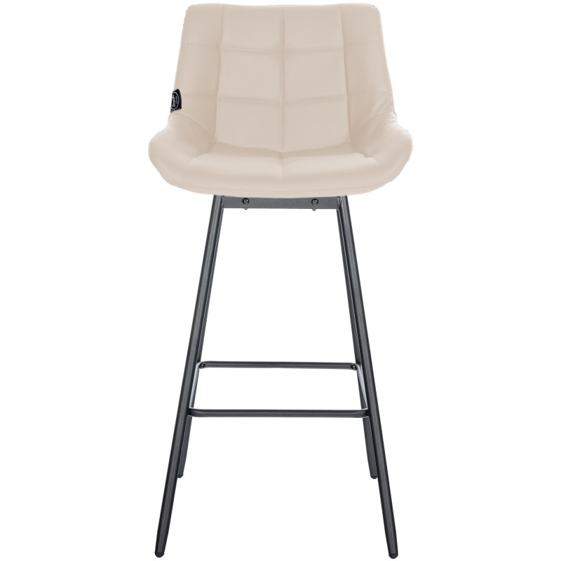 Tabouret de bar pivotant Weston, similicuir, crème