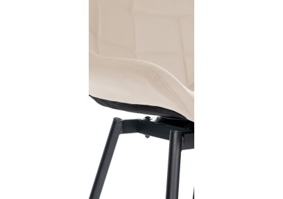 Tabouret de bar pivotant Weston, similicuir, crème