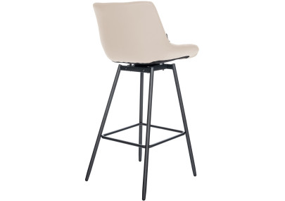 Banqueta giratória Weston, em couro sintético, cor creme.