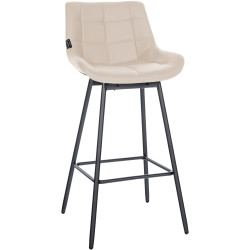 Tabouret de bar pivotant Weston en similicuir crème