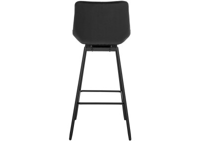 Taburete giratorio Weston, terciopelo, negro