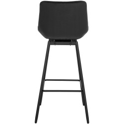 Tabouret de bar pivotant Weston, velours, noir