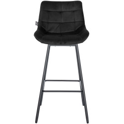 Tabouret de bar pivotant Weston, velours, noir