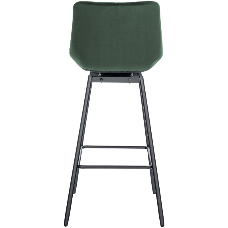 Tabouret de bar pivotant Weston, velours, vert foncé