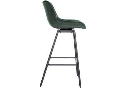 Tabouret de bar pivotant Weston, velours, vert foncé