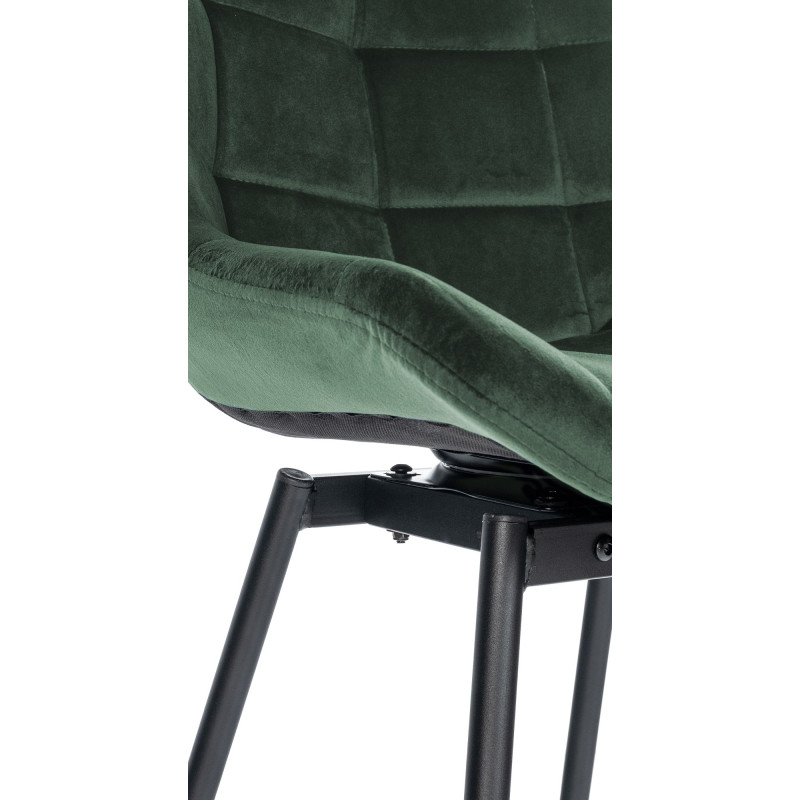 Tabouret de bar pivotant Weston, velours, vert foncé