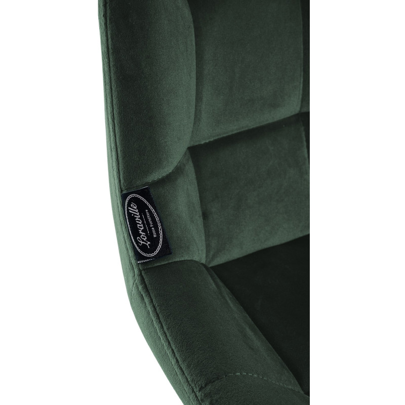 Tabouret de bar pivotant Weston, velours, vert foncé