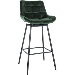 Tabouret de bar pivotant en velours Weston vert foncé