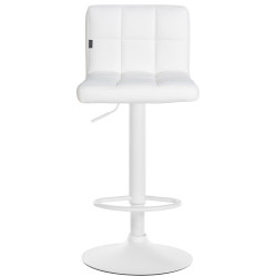 Banqueta de bar Feni, em couro sintético, branca