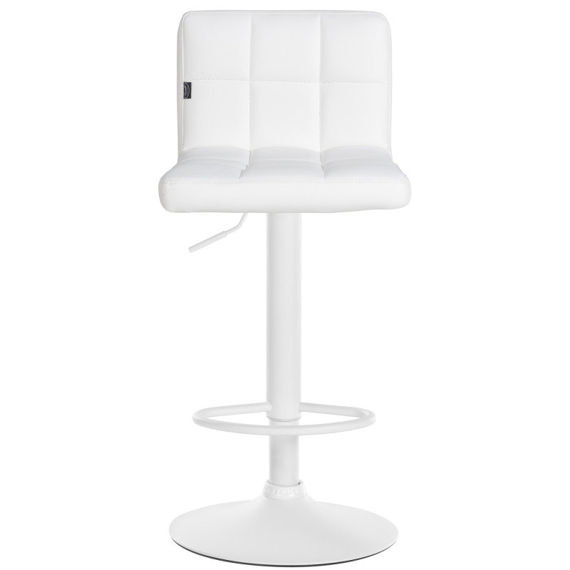 Tabouret de bar Feni, similicuir, blanc blanc