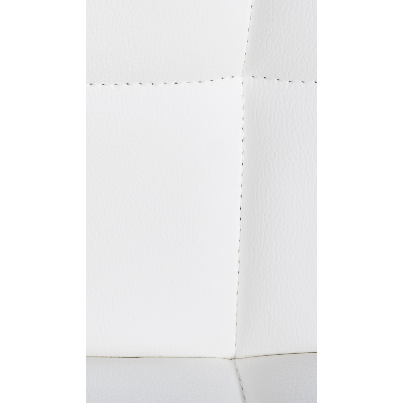 Tabouret de bar Feni, similicuir, blanc blanc