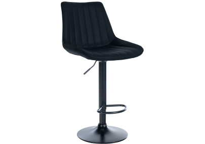 Banqueta de bar Toni, em couro sintético, preta