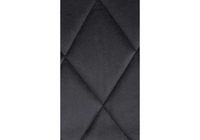 Taburete de bar Lazio, terciopelo, cromo, gris oscuro