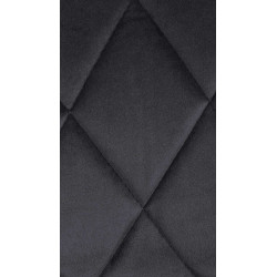 Taburete de bar Lazio, terciopelo, cromo, gris oscuro