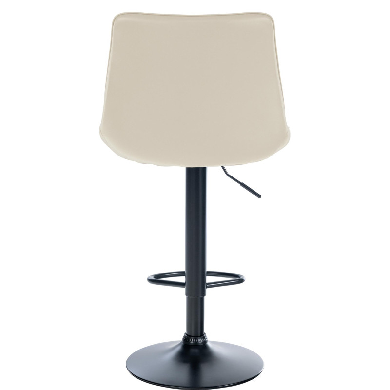 Tabouret de bar Toni, similicuir, noir et crème