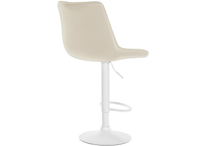 Taburete de bar Toni, piel sintética, blanco/crema