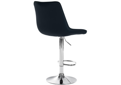 Tabouret de bar Toni, similicuir, chromé, noir
