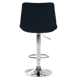 Tabouret de bar Toni, similicuir, chromé, noir