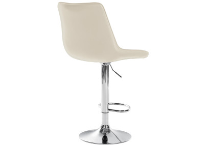 Tabouret de bar Toni, similicuir, chrome, crème
