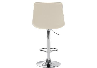 Tabouret de bar Toni, similicuir, chrome, crème