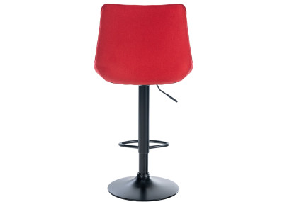 Tabouret de bar Toni, tissu noir et rouge