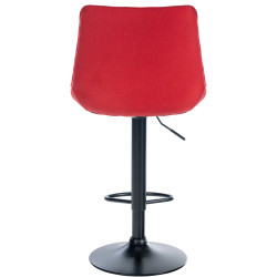 Tabouret de bar Toni, tissu noir rouge