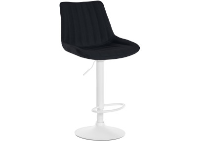 Banqueta de bar Toni, em tecido, branca/preta