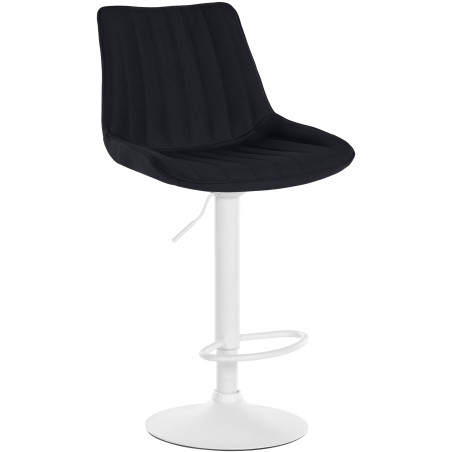 Tabouret de bar Toni en tissu blanc noir