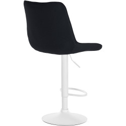 Tabouret de bar Toni, tissu, blanc/noir