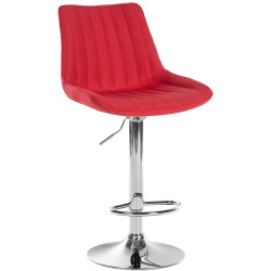 Tabouret de bar Toni, tissu, chrome rouge