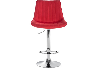 Banqueta de bar Toni, em tecido, vermelho cromado