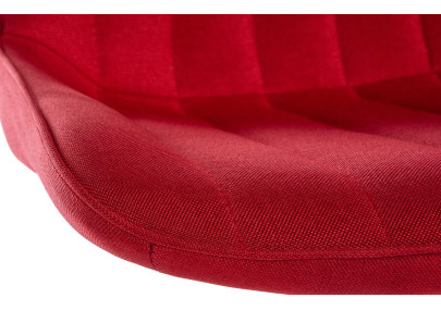 Banqueta de bar Toni, em tecido, vermelho cromado